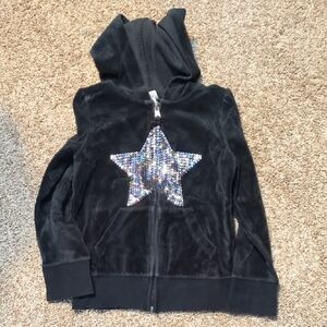 Kids Black Hoodie with Star Design